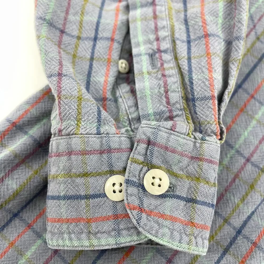 L.L. Bean Vintage 100% Cotton Button Down Shirt Long Sleeve 80s Large Tall